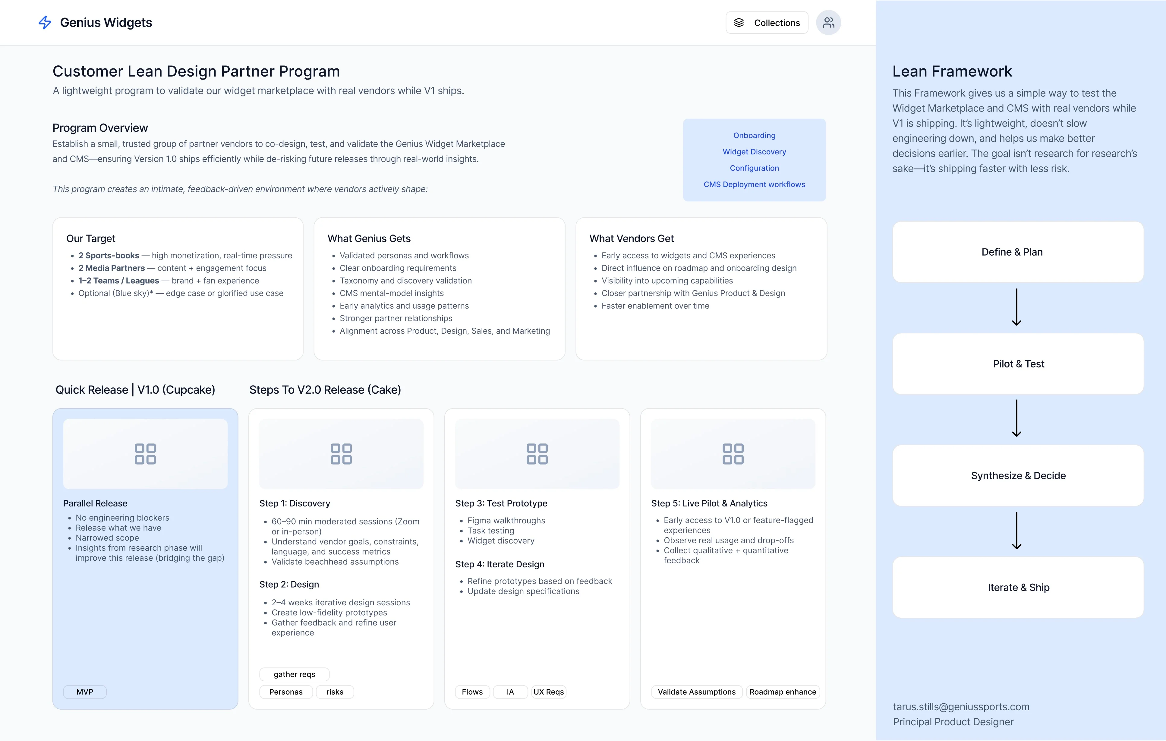 Lean Design Framework — partner-led development