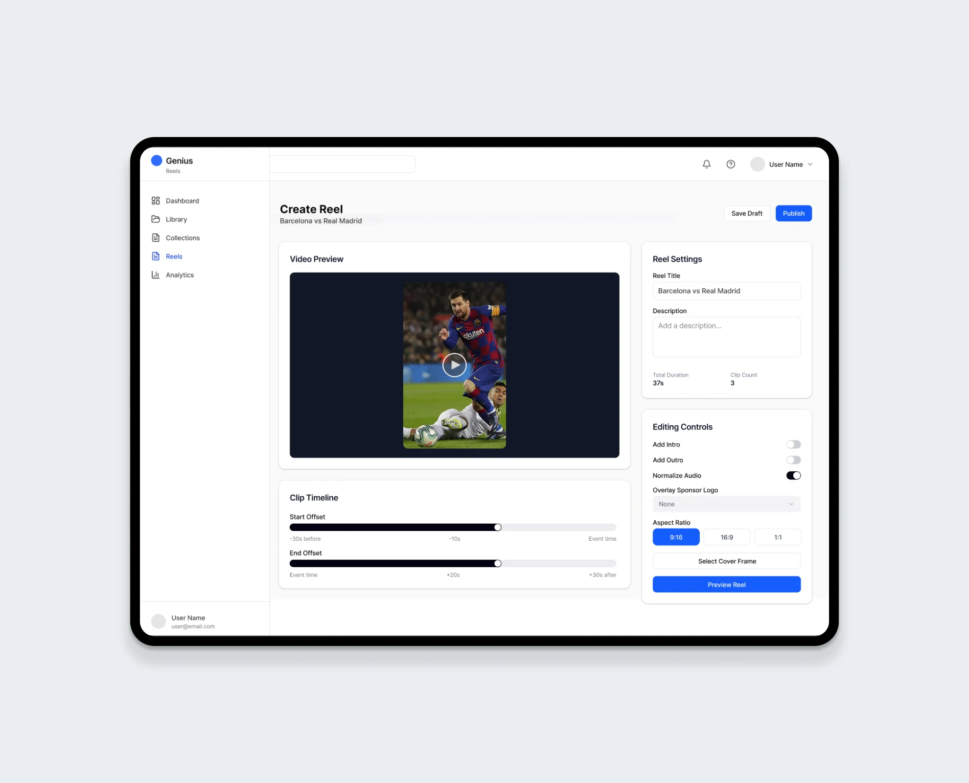 Genius Reels — content creation