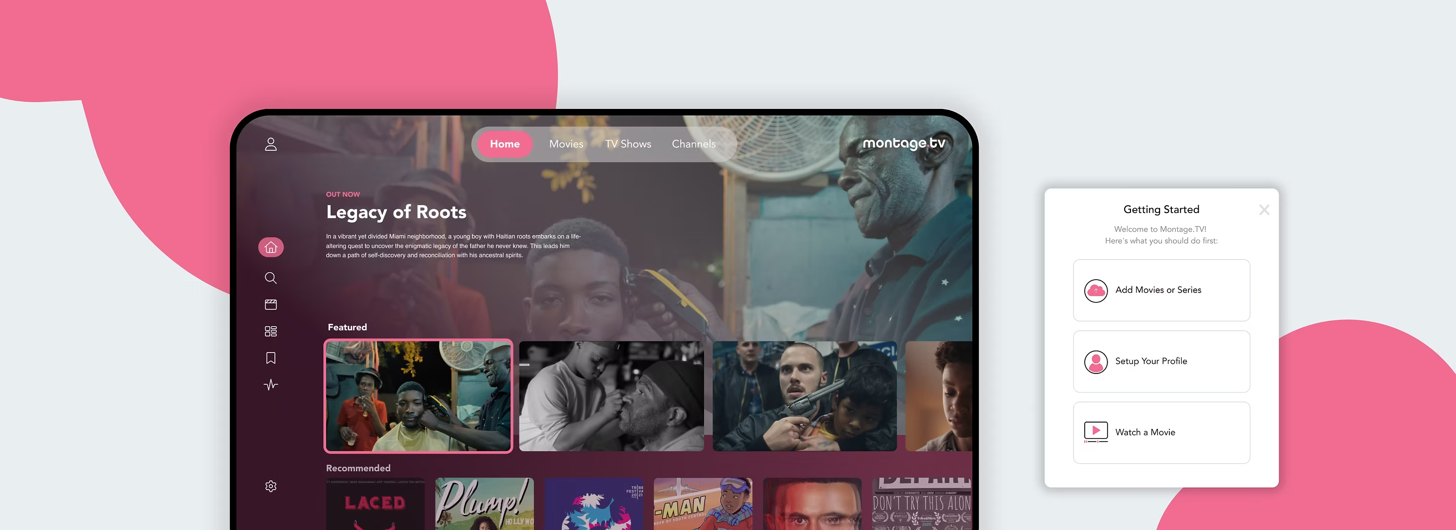 MontageCMS streaming platform interface