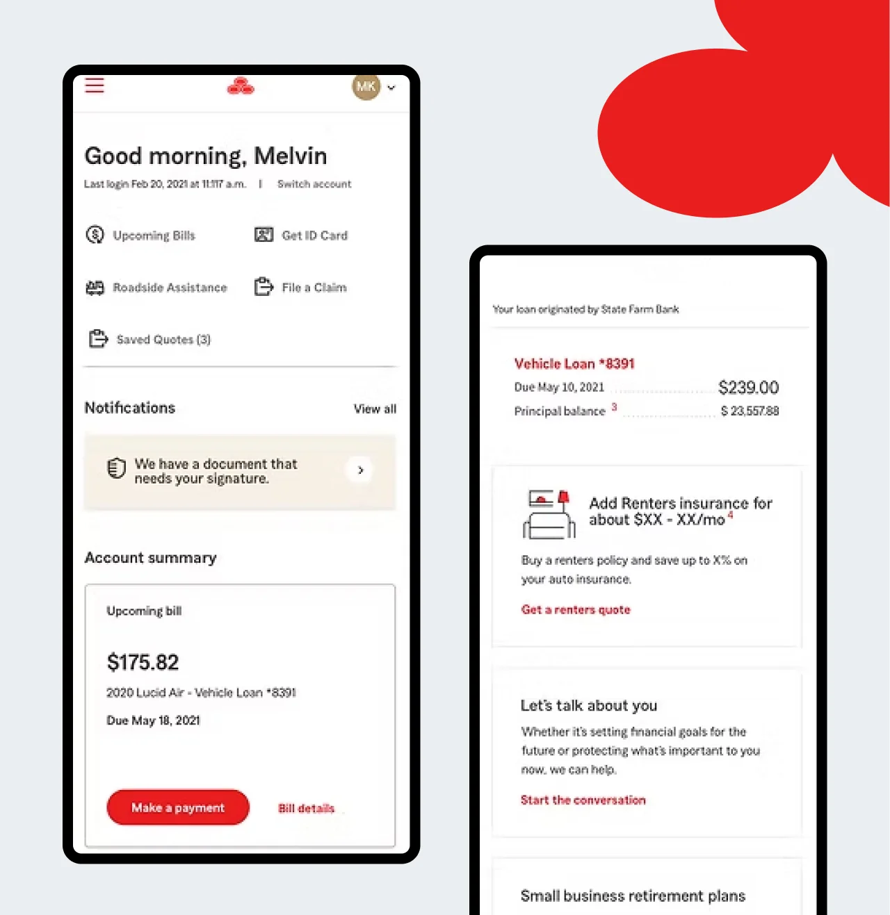 State Farm Claims responsive mobile experience