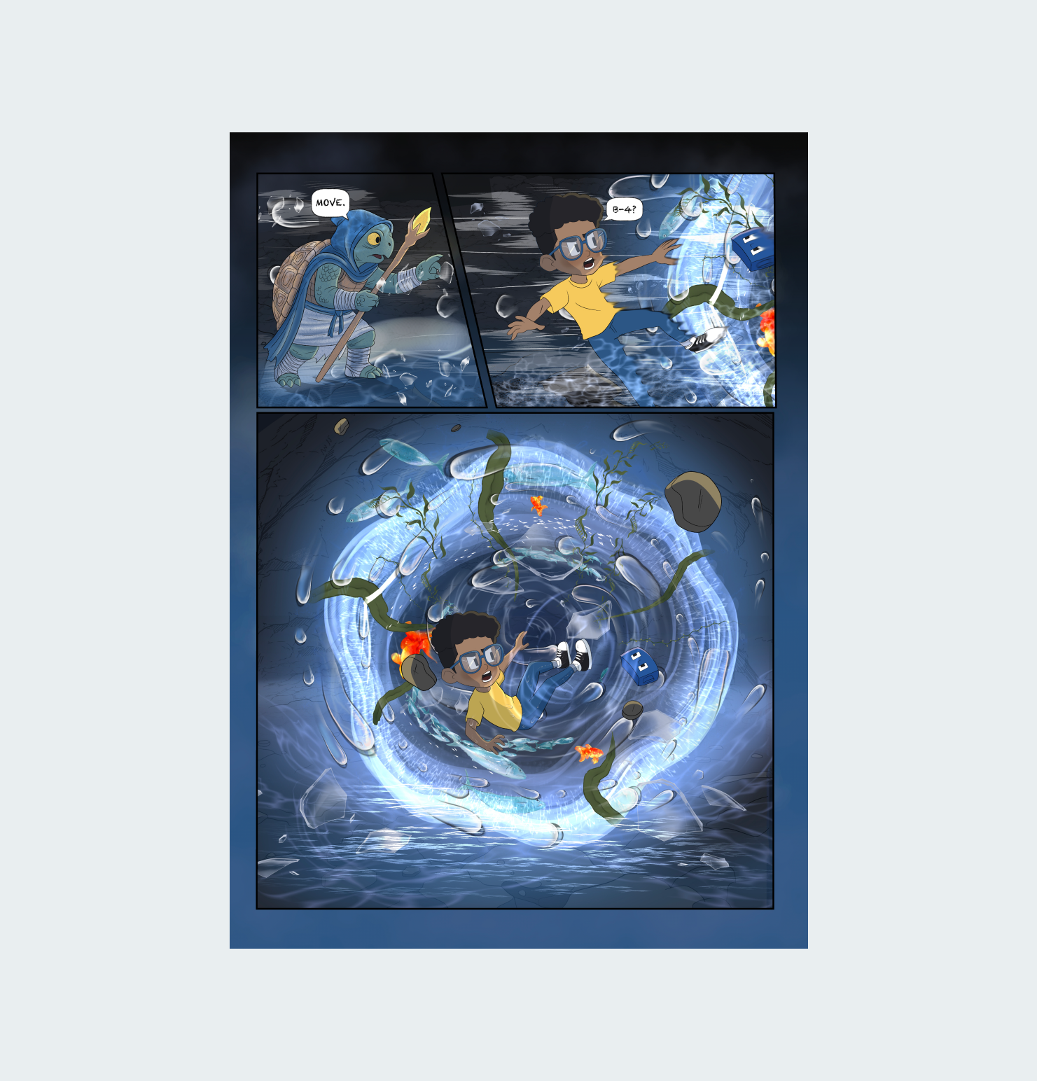 Caiden underneath illustration