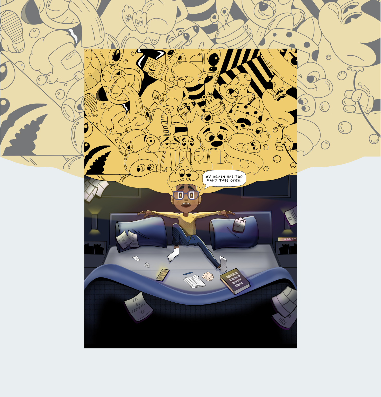 My Brain Has Too Many Tabs Open illustration